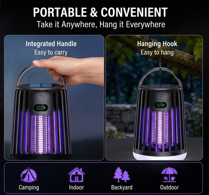 ElectraCamp Glow Series™ Solar Powered Mosquito Killer Lamp – 3-in-1 Bug Zapper, Camping Light & Emergency SOS Light
